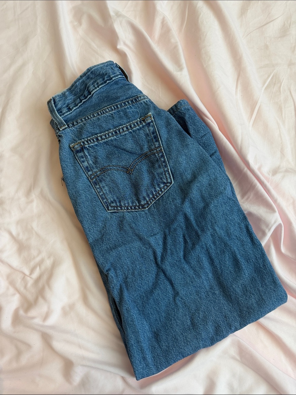 Levi baggy dad leg Classic High-Waist Blue Denim Jeans